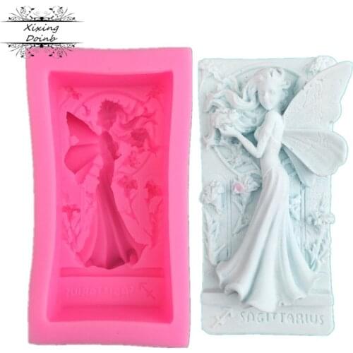 Xixing Fairy girl cake decoration tool soap mold pudding chocolate sugar turned silica gel mold kitchen supplies
