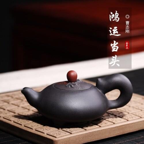 Yixing recommended a undertakes after much luck black craftsmen zhi-gang cao all hand tea undertakes the teapot