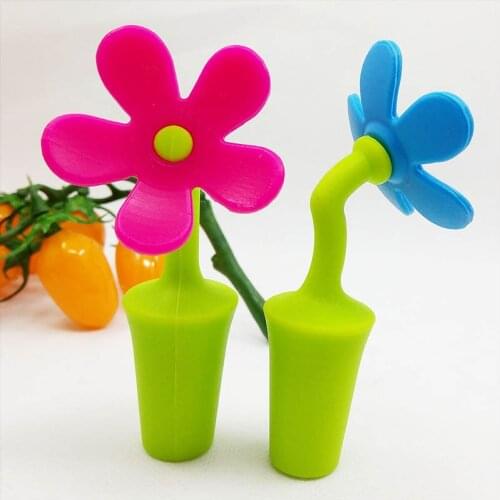 1Pcs Bar Wine Stopper Sunflower Shape Silicone Wine Bottle Stopper for Wine Champagne Beverage Bar Tools Barware
