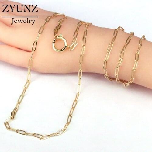 5PCS, Gold Color Minimalist Chain Necklace Making Jewelry Accessories