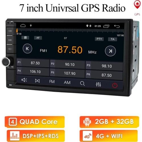 2G+16G Universal Car Radio GPS Navigation Multimedia Player For VW Nissan Kia High Version Android 10 7" 2Din Head Unit TPMS DVR