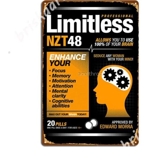 Limitless Pills - Nzt 48 (Original Version) Metal Signs Design Home pub Plaques Tin sign Posters