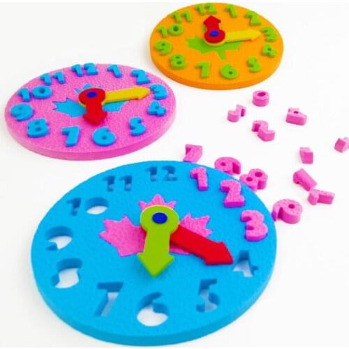 Kids Toys Montessori Teaching Aids Teaching Kindergarten Manual Diy Eva Clock Early Learning Education Baby Math Toys