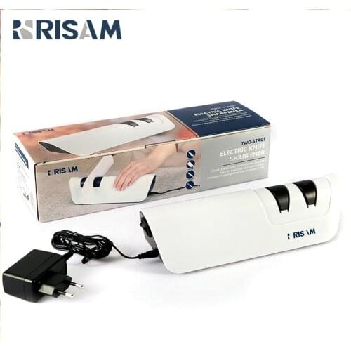 RISAM Electric Knife Sharpener Sharpening stone 12W Diamond Sharpening System 4 Stage Whetstone EU PLUG Knives Grinder Fixed