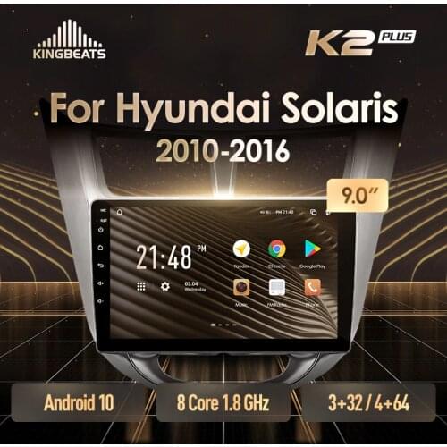 KingBeats Android 10 Octa-Core head unit HU 4G in Dash Car Radio Multimedia Video Player Navigation GPS For Hyundai Solaris 1 2010 - 2016 no dvd 2 din Double Din Android Car Stereo 2din