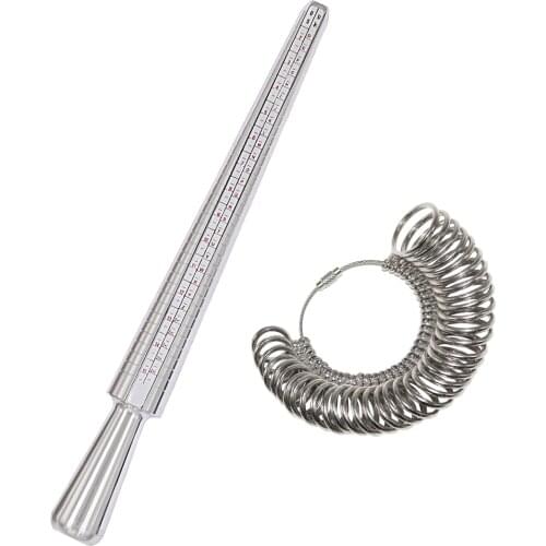 Europe Ring Sizer Mandrel and Stainless Iron Ring Sizer Guage Set Finger Sizes Measuing Tools Jewelry Making Tools