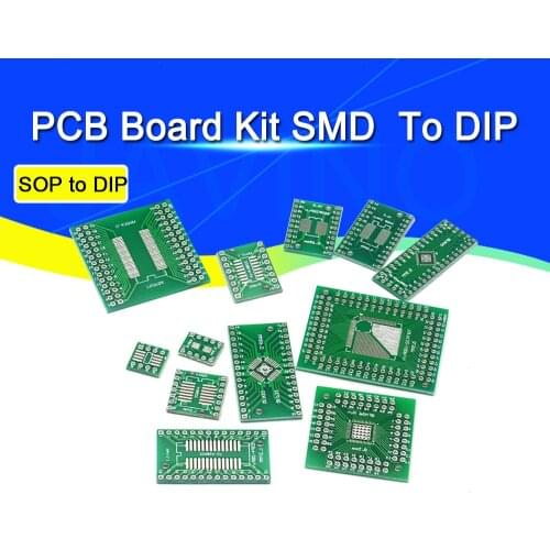 10pcs PCB Board Kit SMD Turn To DIP Adapter Converter Plate SOP MSOP SSOP TSSOP SOT23 8 10 14 16 20 28 SMT To DIP