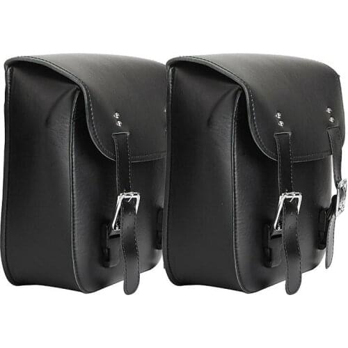 2X PU Leather Motorcycle Saddlebag Rear Side Bags For Honda Suzuki Yamaha Kawasaki Harley Davidson Ducati