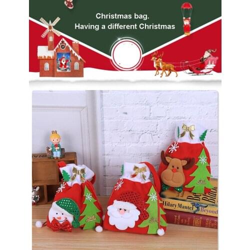 Red Christmas Candy Gift Bag Creative Printing Gift Bag Christmas Toy Decoration Bag Christmas Ornament Cookies Packaging Bags