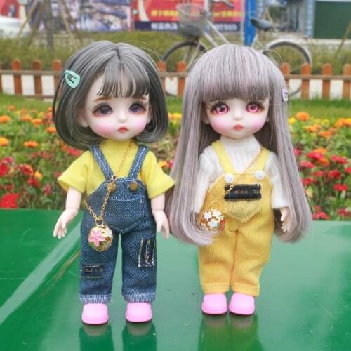 16cm Cute Blyth Doll Joint Body Fashion BJD Dolls Toys with Dress Shoes Wig Make Up Gifts for Girl