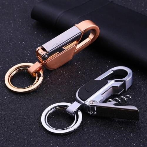 Multifunctional LED light keychain bottle opener key chain corkscrew keychain high quality sleutelhanger llaveros hombre