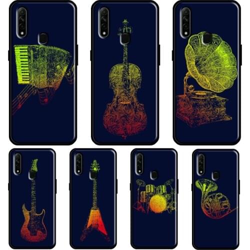 Instruments Music For OPPO A5 A9 2020 A31 A53 A52 A72 F7 Reno 2 Z Find X3 Pro A3S A15 A83 A91 A93 Phone Case