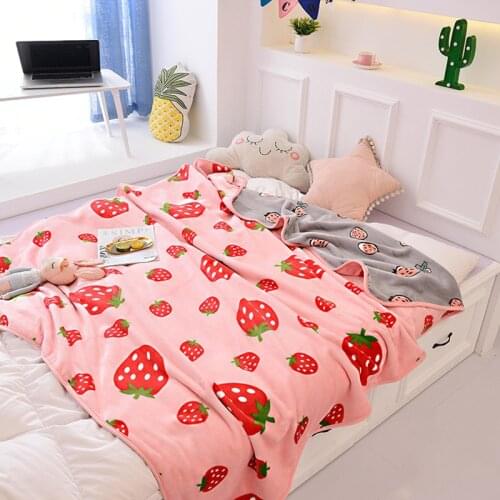 Soft cartoon pattern Baby Blanket Coral Fleece Blankets For Beds Sofa Kids Anime Cute Rainbow Pink Plush Blanket Quilt Summer