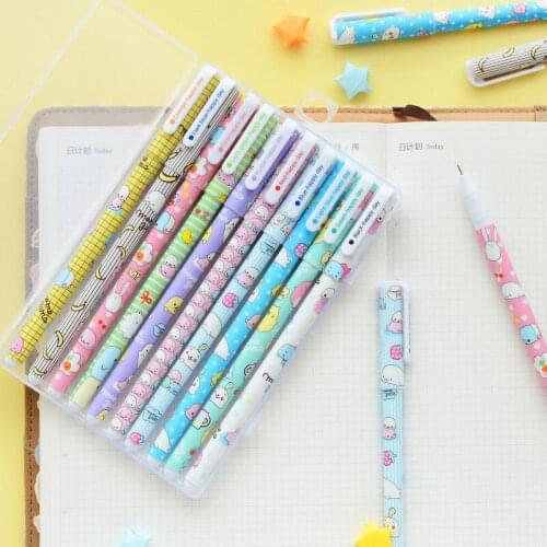 10 pcs Cartoon animal gel pen set 0.5mm ballpoint roller ball pens Stationery Office school supplies Material escolar F123