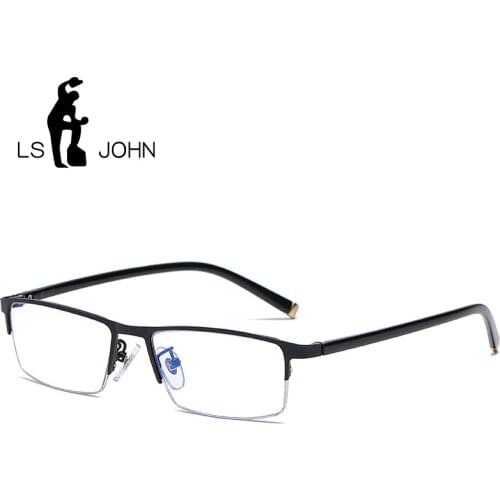 LS JOHN New Square Reading Glasses Men Anti Blue Ray Prescription Eyeglasses Women Half frame Presbyopic Eyewear +1.0 to +4.0