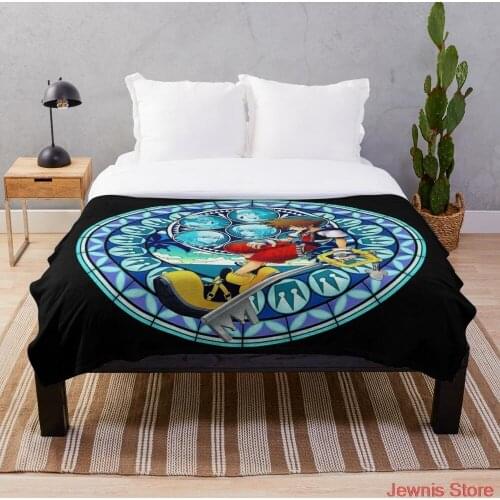 Kingdom Hearts Sora s Dive to the Heart Stained Glass Throw Blanket Fleeceon Bed/Crib/Couch Adult Baby Girls Boys Kids Gift
