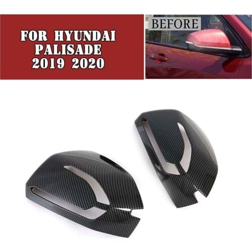 Pcmos 2Pcs New Chrome Rearview Mirrors Cover Trim For 2019 2020 Hyundai Palisade Rearview Mirror Cover Chromium Styling Sticker