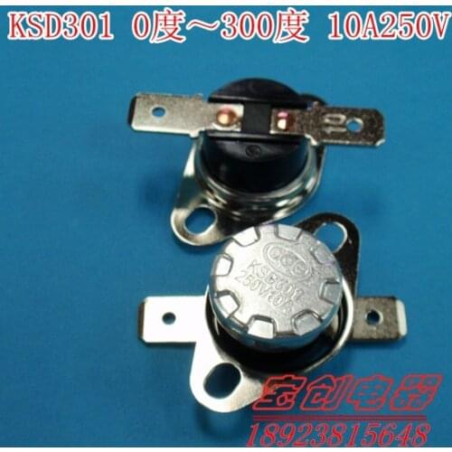 Temperature control switch KSD301 0degrees/5/10/15/20/25/30/35 /150 degrees normally open 10A 250V thermostat temperature switch