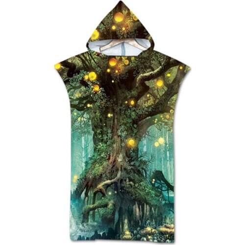 Outdoor Sports Swimming Pool Beach Towels Changing Robe Cloak Man Woman Bathrobe Hooded Surf Poncho Towel Swimsuit Beachwear