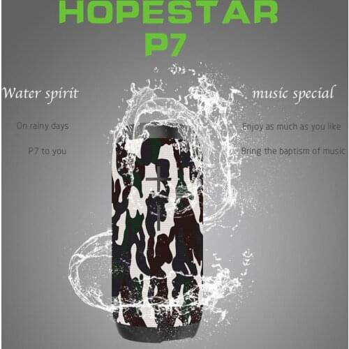 HOPESTAR P7 portable Bluetooth Speaker Wireless WaterProof IPX6 Column Box Bass Mini Subwoofer Portable With TF Card USB FM Mic