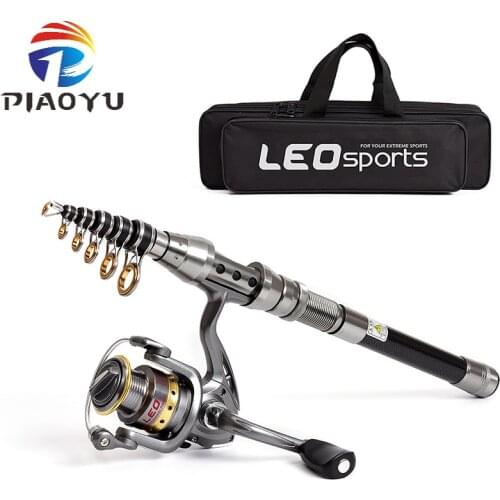 Portable Fishing Rod Reel Combo Set 1.5M /1.8M /2.1M /2.4M Carbon Fiber Telescopic Fishing Pole Spinning Reels with Carrier Bag