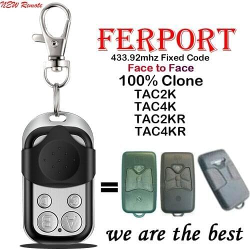 For FERPORT TAC2K TAC4K TAC2KR TAC4KR Remote Control Replacement FERPORT Garage Command Door Opener 433mhz Fixed Code
