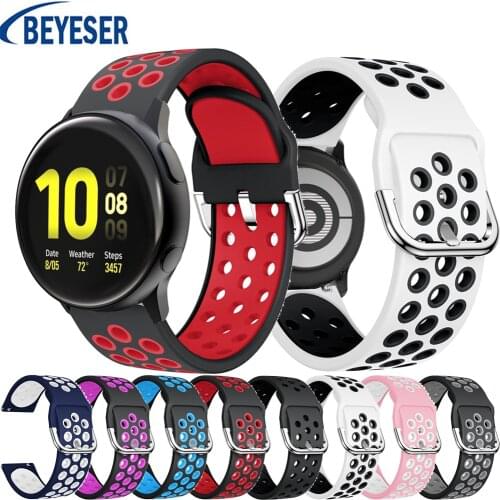 New Original High Quality Replacement Two-tone silicone strap with silver buckle For Samsung Galaxy watch 42MM Bracelet Straps