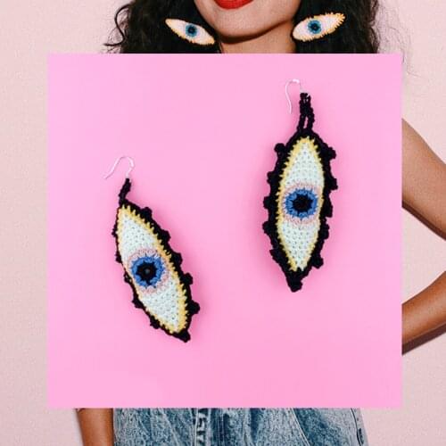 Hand Hook Multi-Eye Earrings 2021 Trend 925 Silver Hook No Pierced Clip Retro Funny