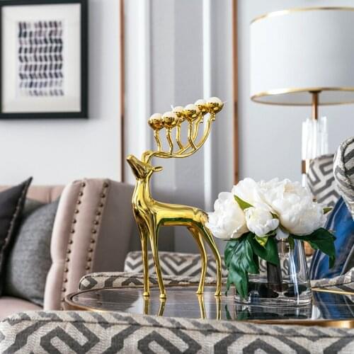 Nordic Golden Metal Candle Holders Ornament Fashion Art Candle Stand Candlestick Wedding Party Christmas Home Decoration DF50CH