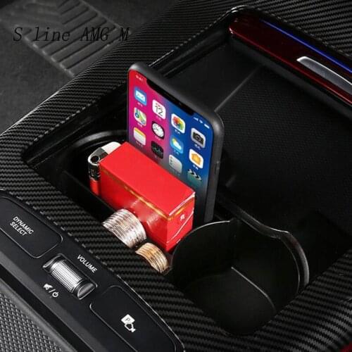 Car styling Water cup Holder Frame Panel Organizer Storage Box Stickers For Mercedes Benz A Class A180 A200 Interior Accessories