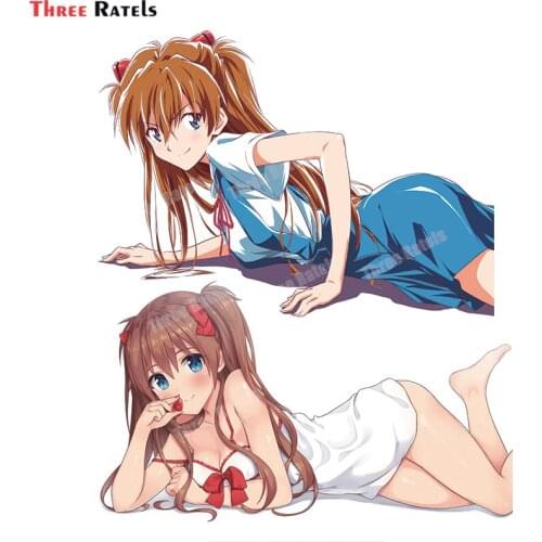 Three Ratels B501 Souryuu Asuka Langley Cute Anime Girl Stickers And Decals For Girls Laptop Skateboard Luggage Decoration