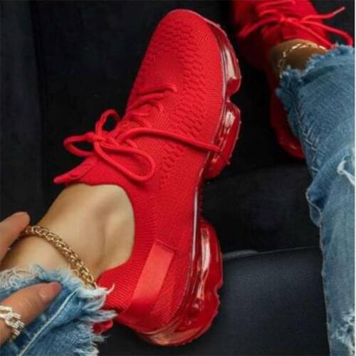 2021 Women Breathable Mesh Sneaker Woman Lace Up Vulcanized Plus Size Female Sports Shoes Ladies Comfortable Womens Casual Flat