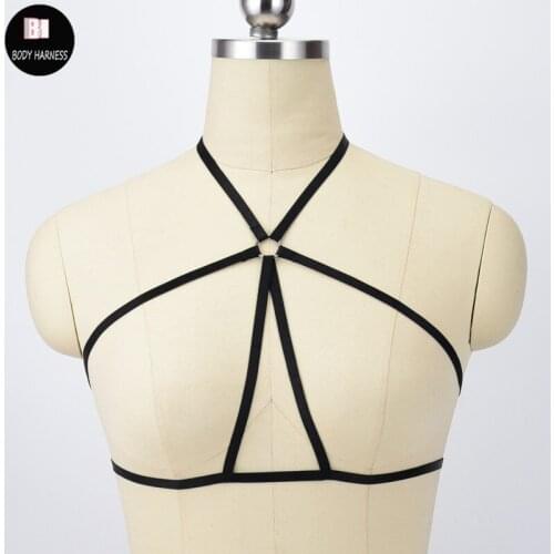 Goth Cage Bra Crop Top Body Cage Harness Bra Fetish Wear Women Body Harness Rave Sexy Lingerie Pole Dance Gothic Bondage Harness