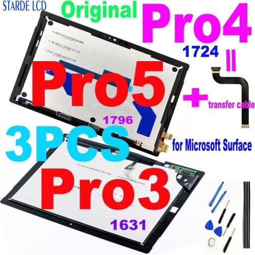 3PCS Original LCD for Microsoft Surface Pro 3 1631 Pro 4 1724 Pro 5 1796 LCD Display Touch Screen Digitizer Assembly for Pro3
