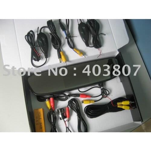 12voltage ultrasonic waterproof sensor high definition reverse camera 3.5inch rear view mirror TFT wireless parking sensor