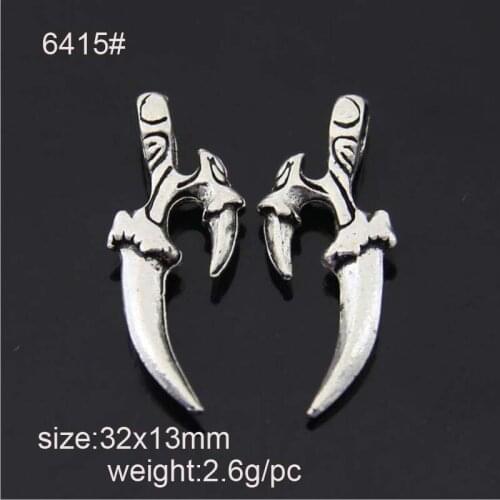 20pcs/lot 32x13mm Antique Silver Dagger Charms Dangle Hanging Charm DIY Jewelry Accessories Charms