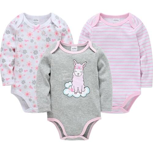 3PCS Roupas de bebe Newborn Baby Boy Girl Clothes Unisex Cartoon Jumpsuit 0-12M New Born Cotton Long Sleeve Infant Baby Bodysuit