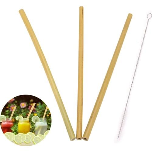3Pcs/Set Bamboo Drinking Straws Natural Organic Reusable Bamboo Straw Eco-Friendly Party Kitchen Straw With Clean Brush Hot Sale