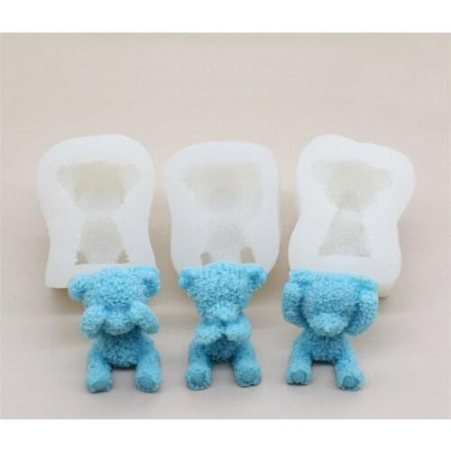 3D Bear Cover Mouth Eyes Ears Shaped Silicone Fondant Cake Decorating Mold Chocolate Molds Baking Tools Kitchen Accessories