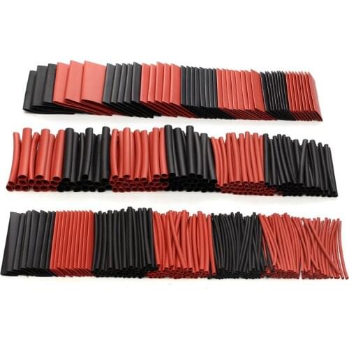 428pcs Red Black Polyolefin H-type Heat Shrink Tubing Tube Sleeve Sleeving Cable Wrap Wire Kits Assorted Wrap Heatshrink Tubes