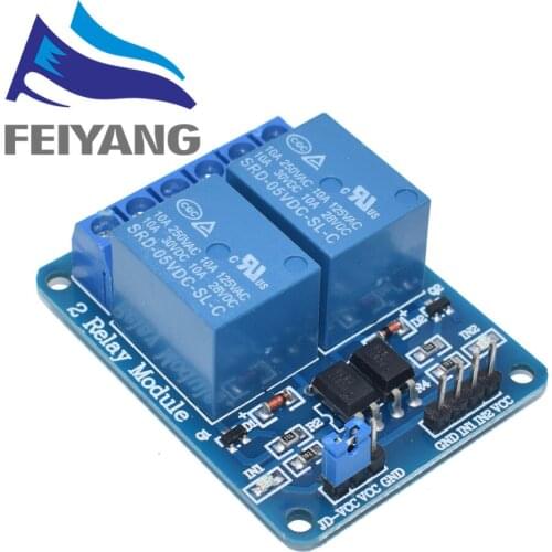 50pcs/lot 2-channel New 2 channel relay module relay expansion board 5V low level triggered 2-way relay module
