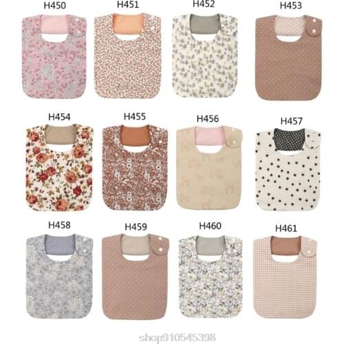 Floral Vintage Newborn Double Side Bibs Boys Girls Waterproof Linen Cotton Saliva Towel Baby Shower Gifts O24 20 Dropshipping