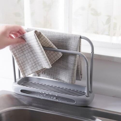 Kitchen Dishcloth Holder For Towel Rag Hanger Sink Sponge Holder Rack Shelf For Bathroom Dish Cloth Detachable Organizer #YJ