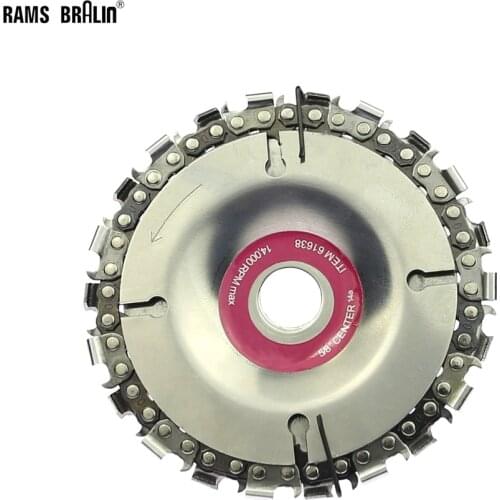 4"/100mm Wood Chain Carving Disc Woodworking Cutting Wheel Chainsaw 100/115 Angle Grinder Tool
