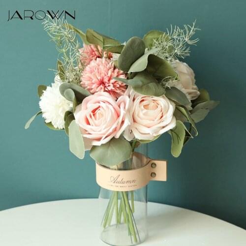 JAROWN Artificial Roses Bouquet Simulation Plants Fake Flowers Wedding Bridesmaids Holding Flowers Home Decorations