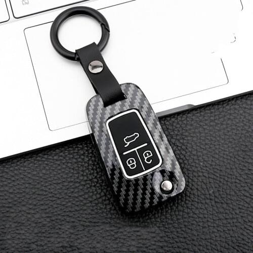 Carbon Car Key Case For Chevrolet Cruze Traverse Spark Sonic Malibu Impala Equinox Camaro Keychain Bag Remote Fob Protect Cover