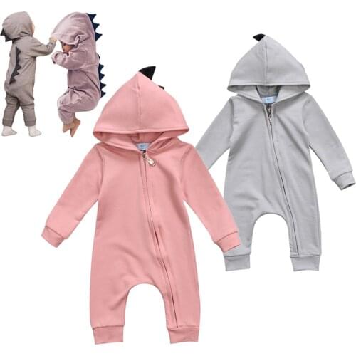 New Funny Autumn Winter Dinosaur Cute Romper Baby Girl Clothes Solid Baby Boy Clothes Babygirl New Born Baby Clothing