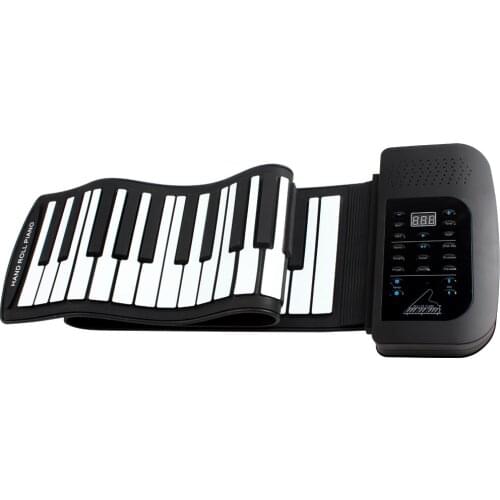 KONIX PA61 Waterproof Digital Display Rechargeable 61Keys 128 Tones Children Electronic Flexible Roll Up Piano Built-in Speaker