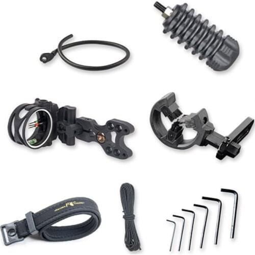 Archery Suit 3-pin Sight Brush Arrow Stand Rubber Shock Absorber Cable Peephole Band Wrist Strap For Compound Bow Accessories