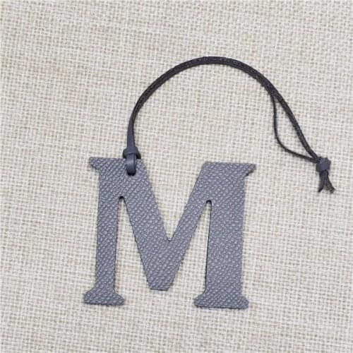 Leather English Letters Charm M Character Bag Pendant